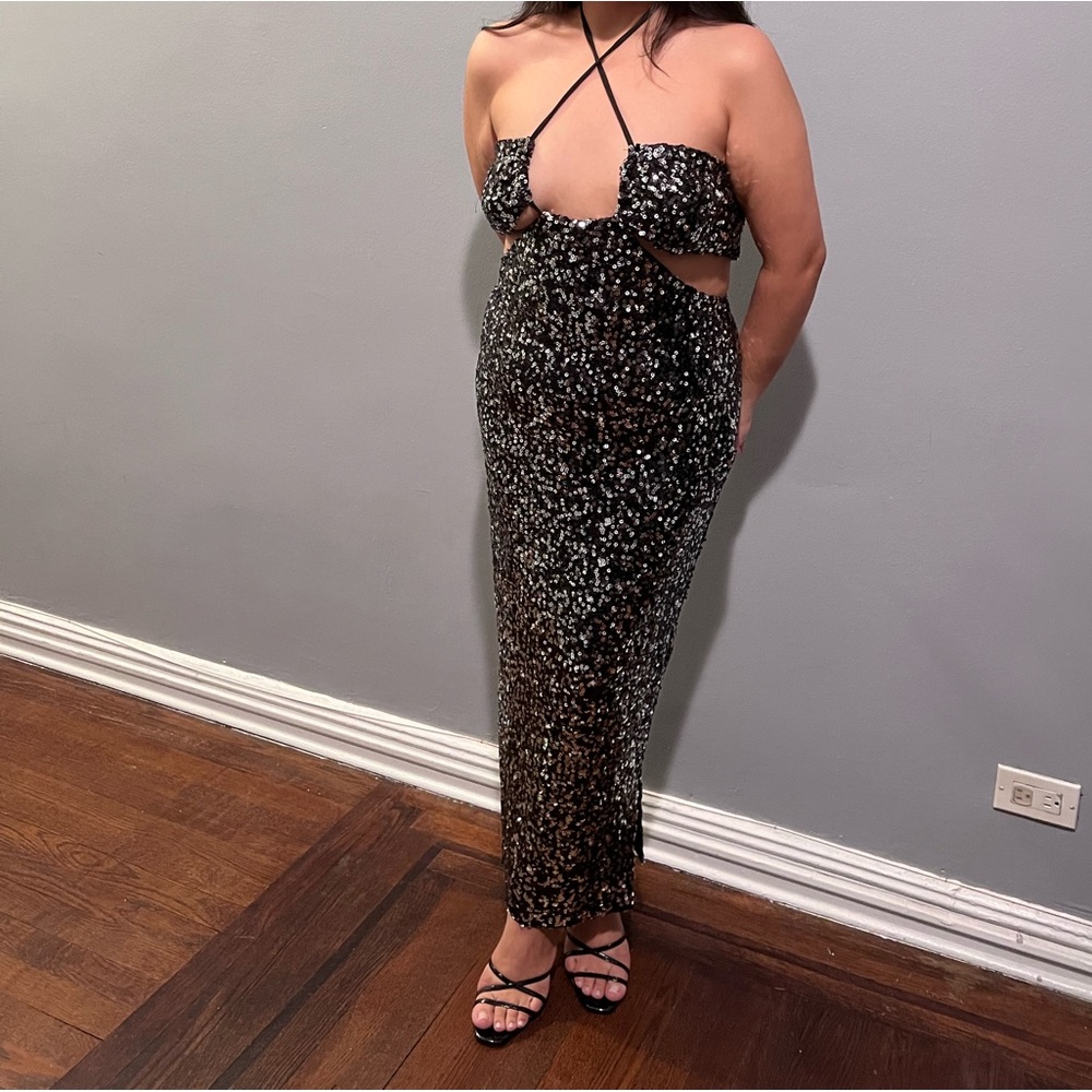 Sequin Halter Dress
